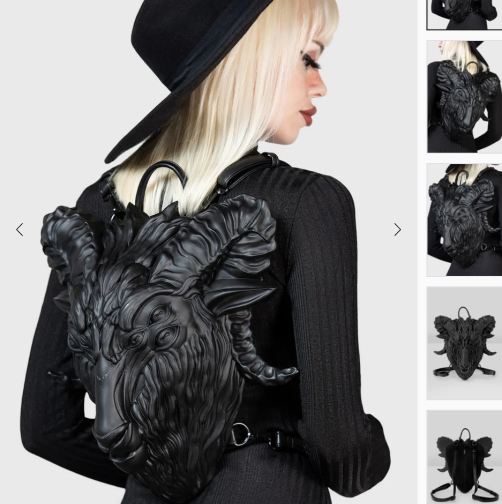 Black Goat Head Backpack
